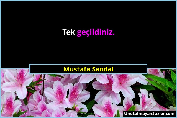 Mustafa Sandal - Tek geçildiniz....