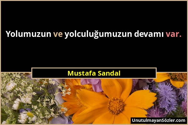 Mustafa Sandal - Yolumuzun ve yolculuğumuzun devamı var....