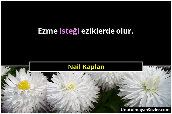 Nail Kaplan - Ezme isteği eziklerde olur....