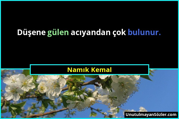 Namık Kemal - Düşene gülen acıyandan çok bulunur....