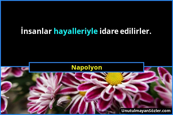 Napolyon - İnsanlar hayalleriyle idare edilirler....