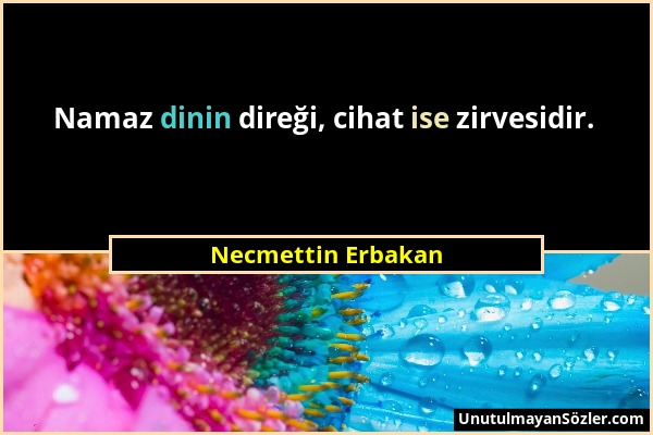 Necmettin Erbakan - Namaz dinin direği, cihat ise zirvesidir....