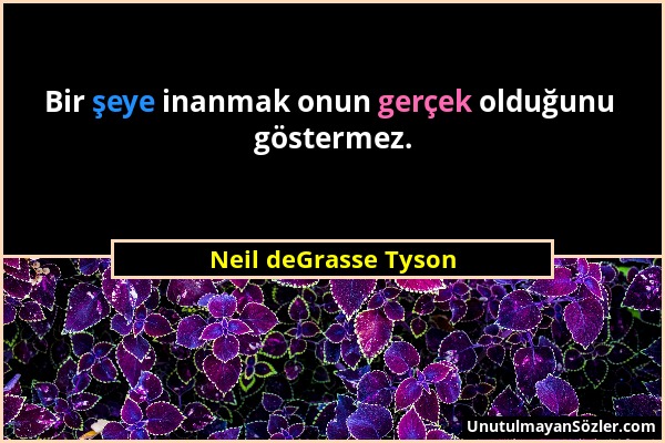 Neil deGrasse Tyson - Bir şeye inanmak onun gerçek olduğunu göstermez....