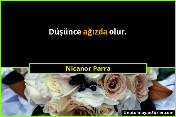 Nicanor Parra - Düşünce ağızda olur....