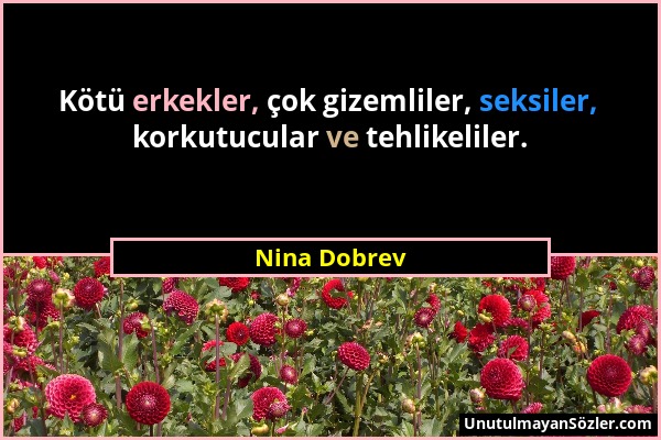 Nina Dobrev - Kötü erkekler, çok gizemliler, seksiler, korkutucular ve tehlikeliler....