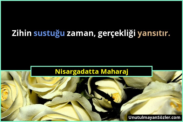 Nisargadatta Maharaj - Zihin sustuğu zaman, gerçekliği yansıtır....