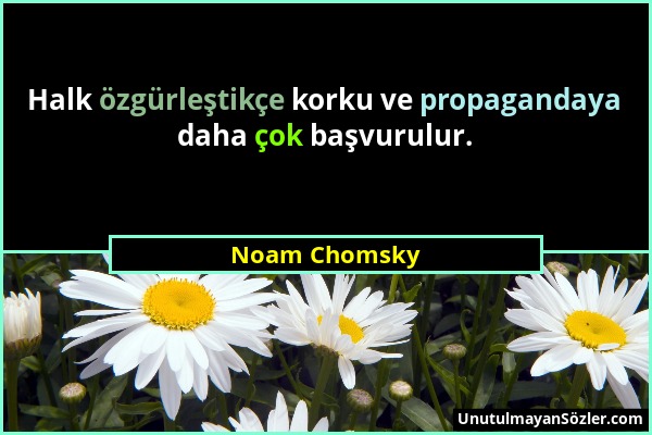 Noam Chomsky - Halk özgürleştikçe korku ve propagandaya daha çok başvurulur....