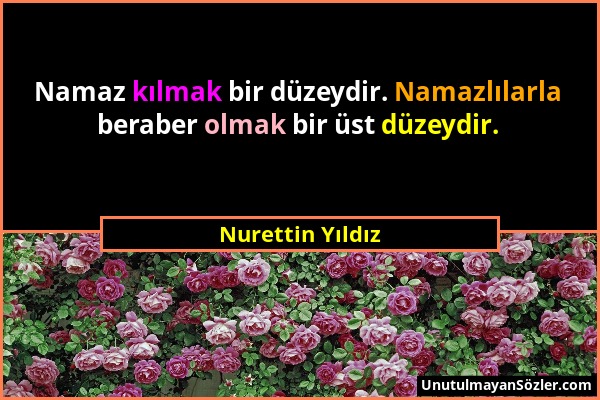 Nurettin Yıldız - Namaz kılmak bir düzeydir. Namazlılarla beraber olmak bir üst düzeydir....