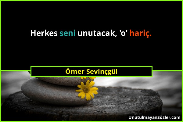 Ömer Sevinçgül - Herkes seni unutacak, 'o' hariç....