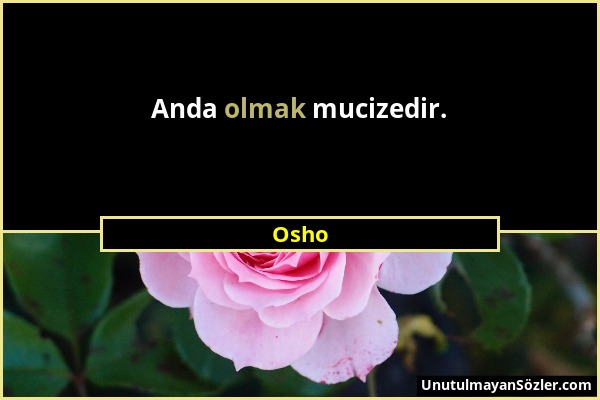 Osho - Anda olmak mucizedir....