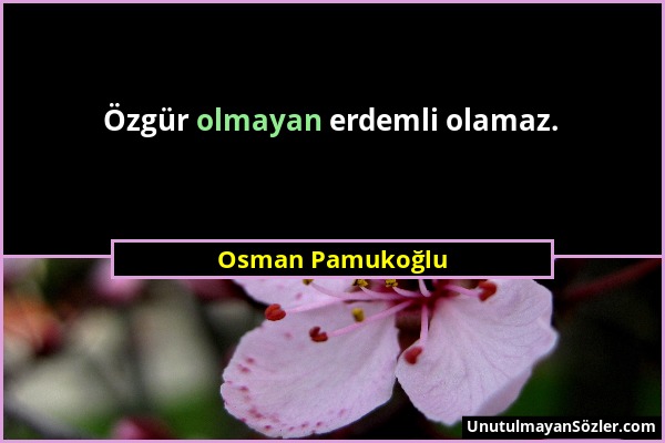 Osman Pamukoğlu - Özgür olmayan erdemli olamaz....