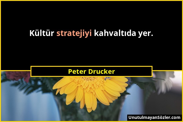 Peter Drucker - Kültür stratejiyi kahvaltıda yer....