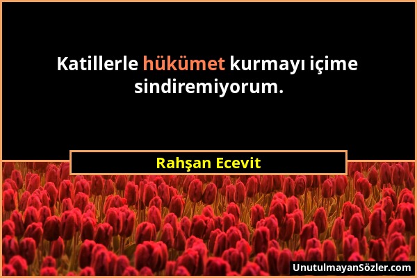 Rahşan Ecevit - Katillerle hükümet kurmayı içime sindiremiyorum....