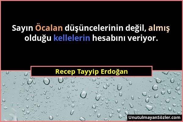 Recep Tayyip Erdoğan - Sayın Öcalan düşüncelerinin değil, almış olduğu kellelerin hesabını veriyor....