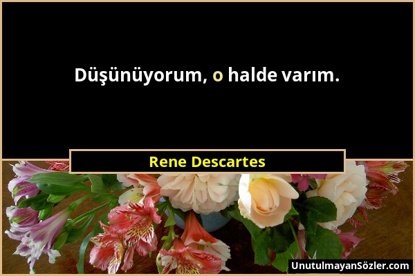 Rene Descartes - Düşünüyorum, o halde varım....