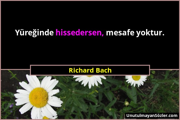 Richard Bach - Yüreğinde hissedersen, mesafe yoktur....