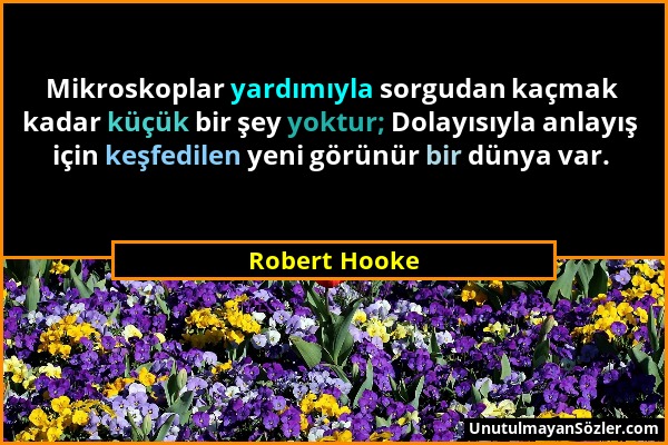 Robert Hooke - Mikroskoplar yardımıyla sorgudan kaçmak kadar küçük bir şey yoktur; Dolayısıyla anlayış için keşfedilen yeni görünür bir dünya var....