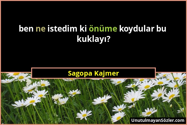 Sagopa Kajmer - ben ne istedim ki önüme koydular bu kuklayı?...