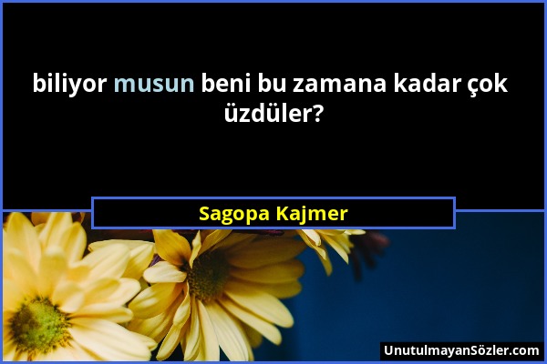 Sagopa Kajmer - biliyor musun beni bu zamana kadar çok üzdüler?...