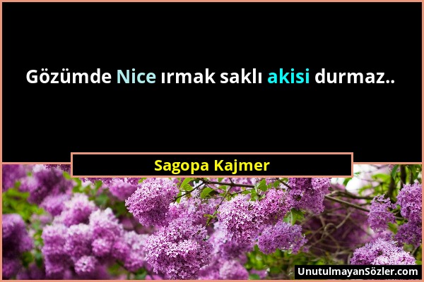 Sagopa Kajmer - Gözümde Nice ırmak saklı akisi durmaz.....