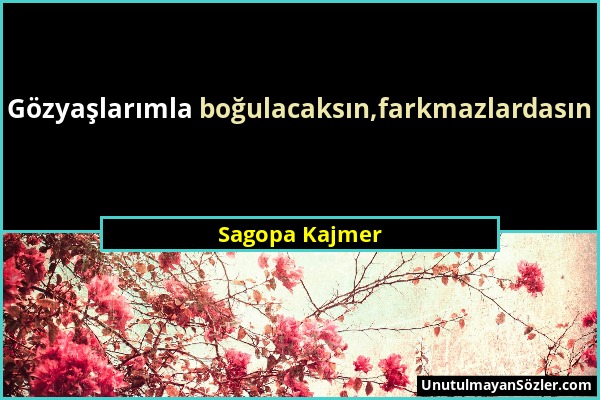 Sagopa Kajmer - Gözyaşlarımla boğulacaksın,farkmazlardasın...