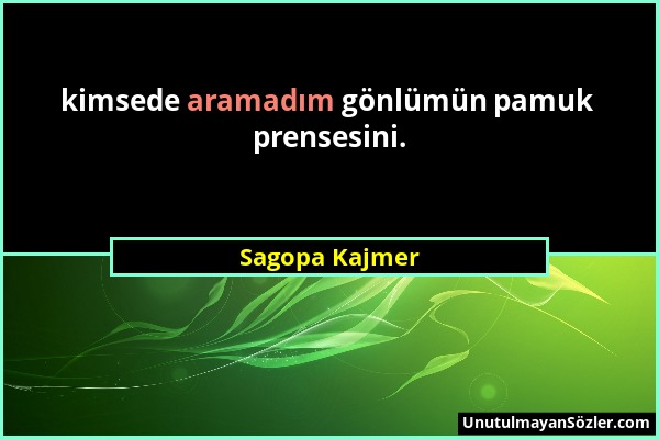 Sagopa Kajmer - kimsede aramadım gönlümün pamuk prensesini....