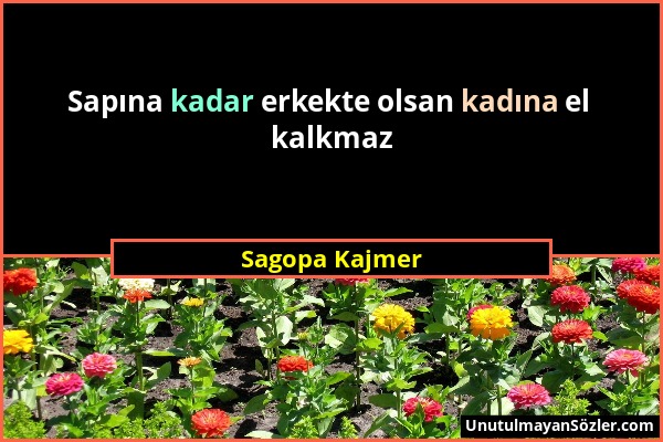 Sagopa Kajmer - Sapına kadar erkekte olsan kadına el kalkmaz...