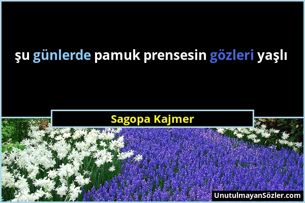 Sagopa Kajmer - şu günlerde pamuk prensesin gözleri yaşlı...