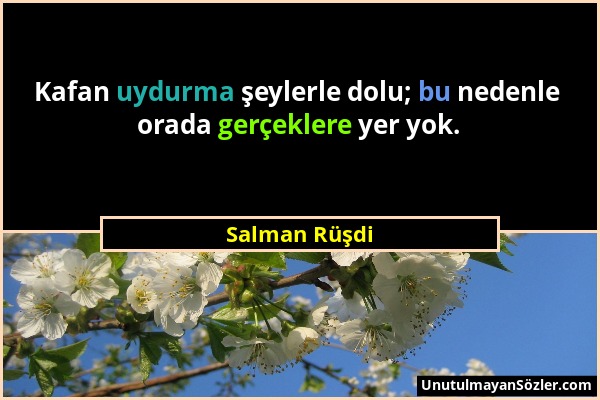 Salman Rüşdi - Kafan uydurma şeylerle dolu; bu nedenle orada gerçeklere yer yok....