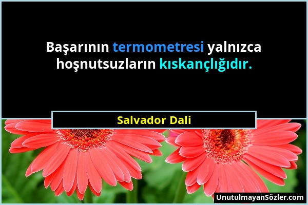 Salvador Dali - Başarının termometresi yalnızca hoşnutsuzların kıskançlığıdır....