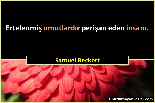 Samuel Beckett - Ertelenmiş umutlardır perişan eden insanı....