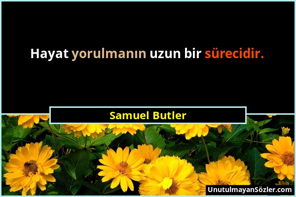 Samuel Butler - Hayat yorulmanın uzun bir sürecidir....