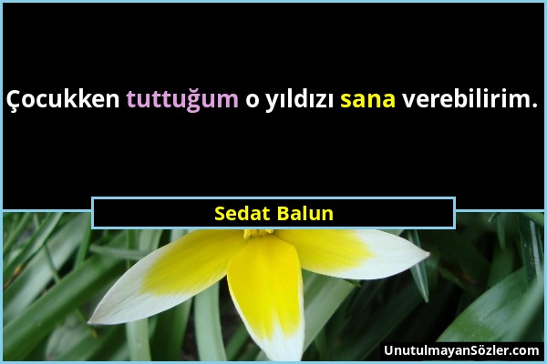 Sedat Balun - Çocukken tuttuğum o yıldızı sana verebilirim....