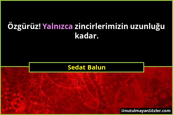 Sedat Balun - Özgürüz! Yalnızca zincirlerimizin uzunluğu kadar....