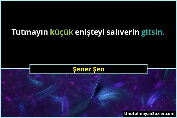 Şener Şen - Tutmayın küçük enişteyi salıverin gitsin....