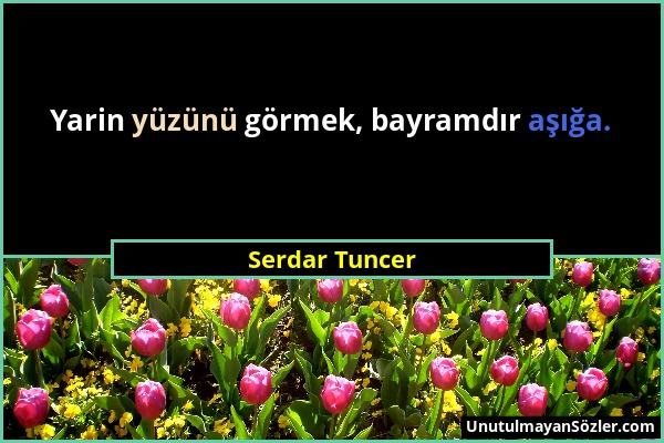 Serdar Tuncer - Yarin yüzünü görmek, bayramdır aşığa....