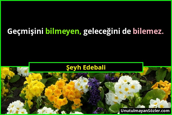 Şeyh Edebali - Geçmişini bilmeyen, geleceğini de bilemez....