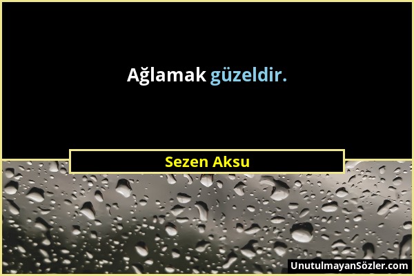 Sezen Aksu - Ağlamak güzeldir....