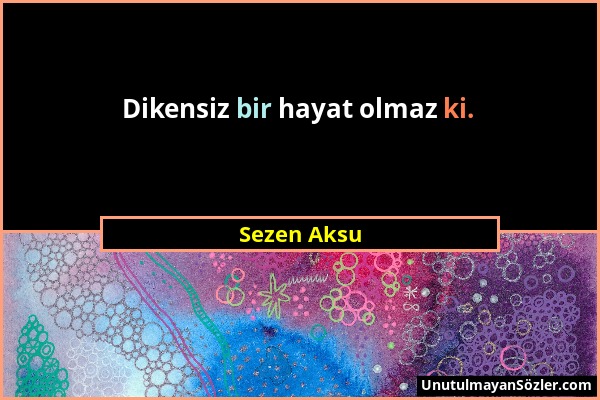 Sezen Aksu - Dikensiz bir hayat olmaz ki....