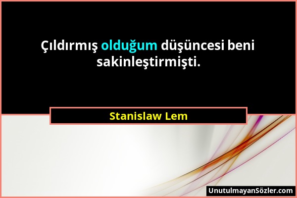 Stanislaw Lem - Çıldırmış olduğum düşüncesi beni sakinleştirmişti....