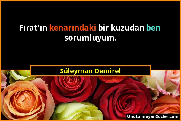 Süleyman Demirel - Fırat'ın kenarındaki bir kuzudan ben sorumluyum....