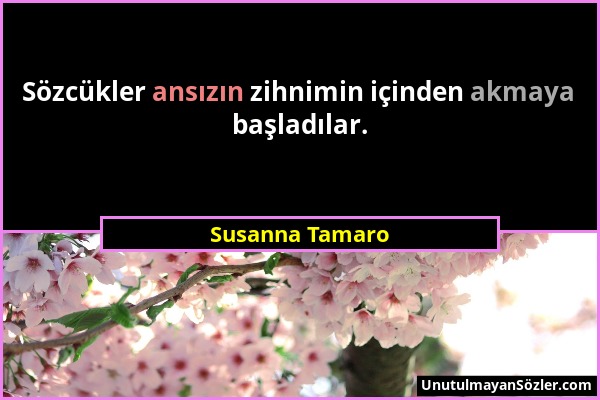 Susanna Tamaro - Sözcükler ansızın zihnimin içinden akmaya başladılar....