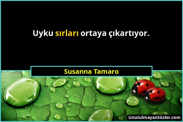 Susanna Tamaro - Uyku sırları ortaya çıkartıyor....