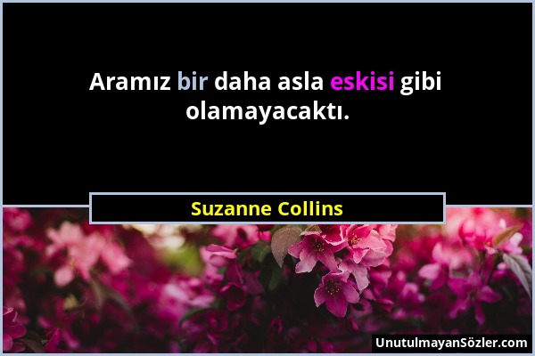 Suzanne Collins - Aramız bir daha asla eskisi gibi olamayacaktı....