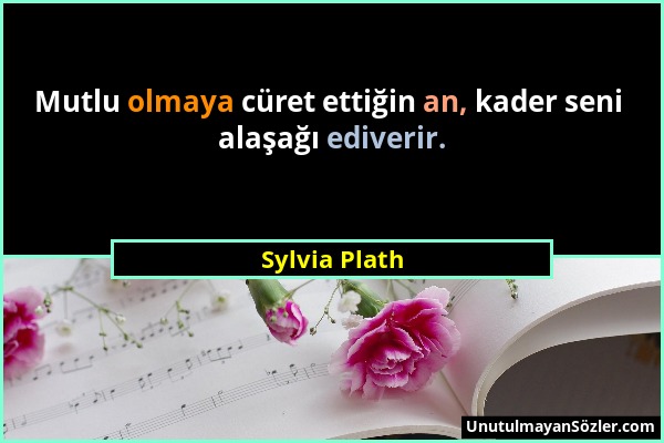 Sylvia Plath - Mutlu olmaya cüret ettiğin an, kader seni alaşağı ediverir....