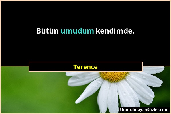 Terence - Bütün umudum kendimde....