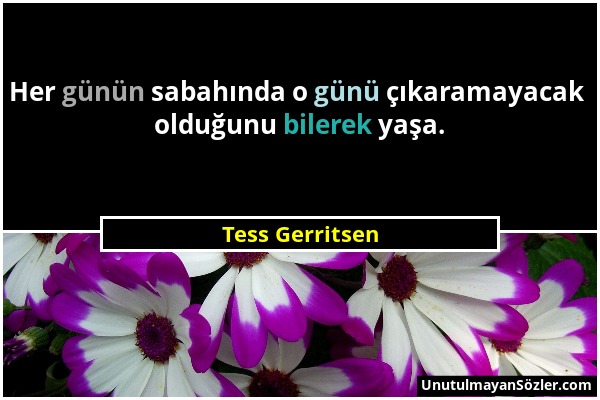 Tess Gerritsen - Her günün sabahında o günü çıkaramayacak olduğunu bilerek yaşa....