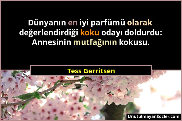 Tess Gerritsen - Dünyanın en iyi parfümü olarak değerlendirdiği koku odayı doldurdu: Annesinin mutfağının kokusu....
