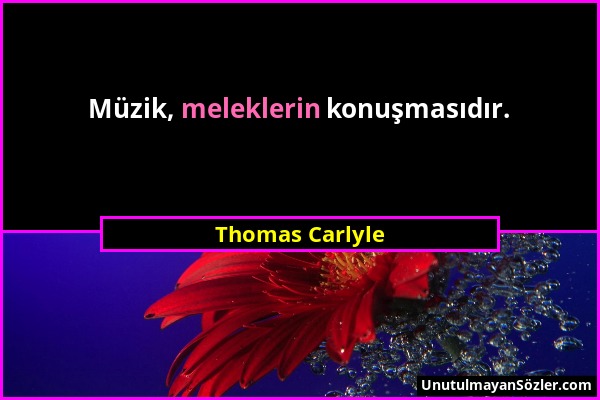Thomas Carlyle - Müzik, meleklerin konuşmasıdır....