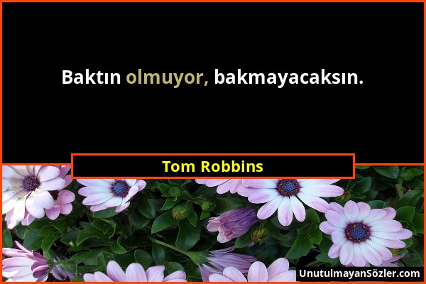 Tom Robbins - Baktın olmuyor, bakmayacaksın....